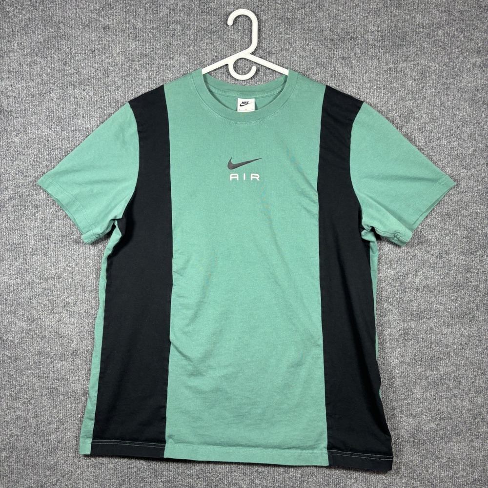 Nike Air T-Shirt Mens XL Teal Black Colorblock Swoosh Logo Tee FN7702-361